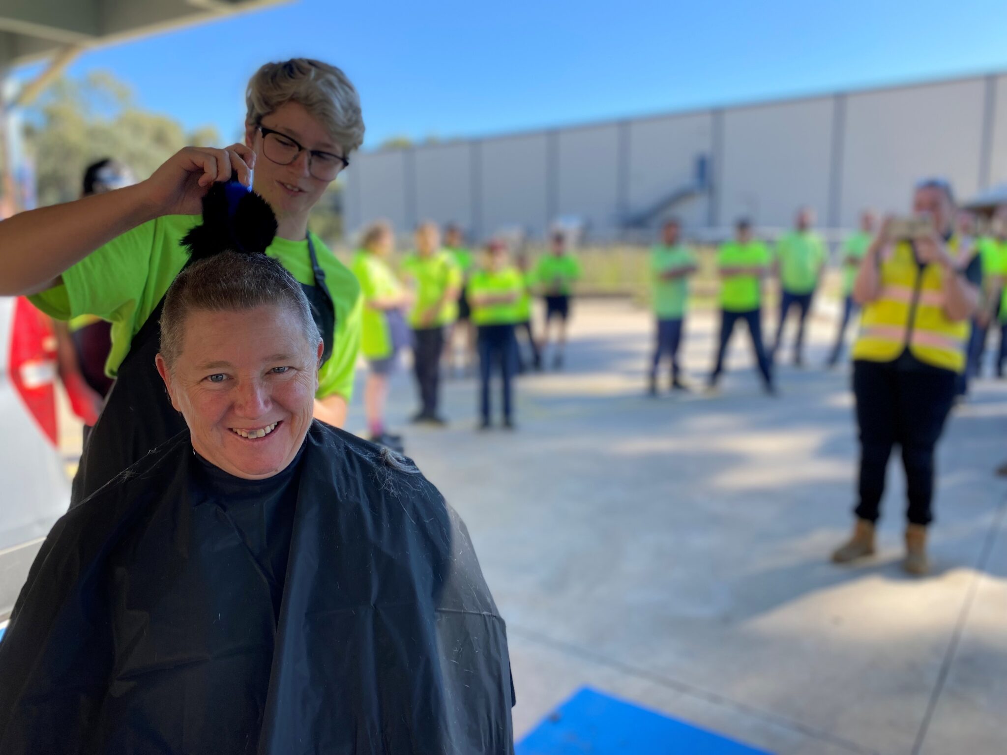 Andrea Simmons participating in the World’s Greatest Shave Day