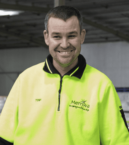 A man who works in Merriwa’s packaging division